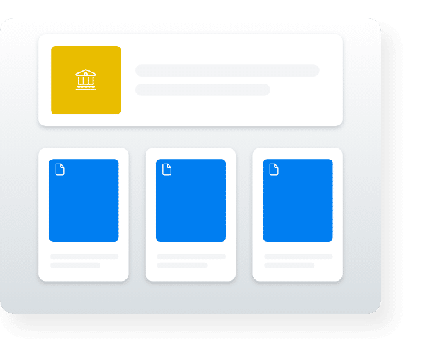 a grid of government icons and strategy sheets